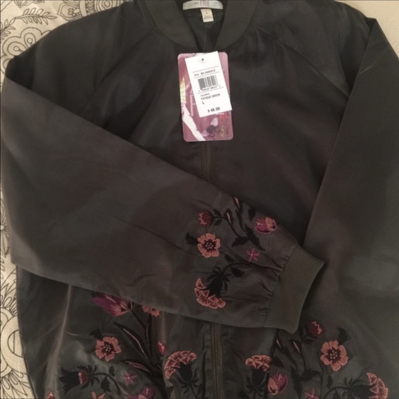 Green Floral Bomber Jacket - Picture 1 of 8